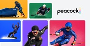 Atletas de invierno del Team USA y logotipo de Peacock - mobile